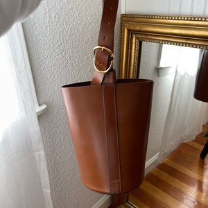 Trademark Smooth Leather Bucket Bag